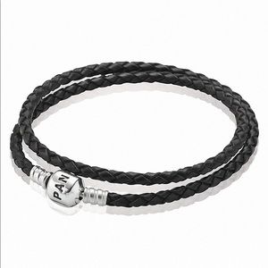 Pandora double wrap black bracelet